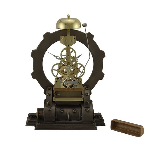 Time's Gate Metallized Steampunk Generator Desktop Striking Clock - Picture 3 of 3